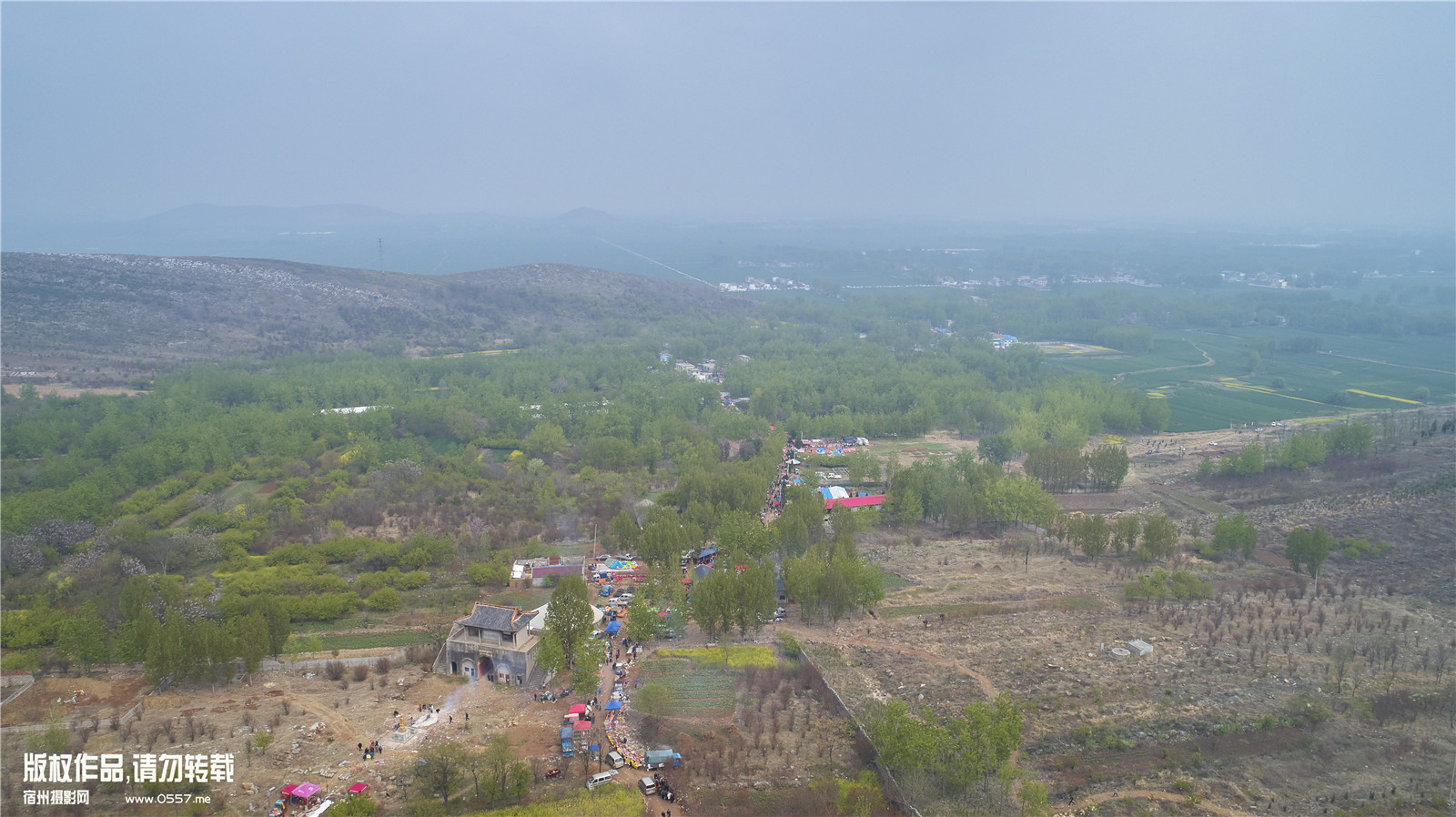 航拍宿州乾山庙会