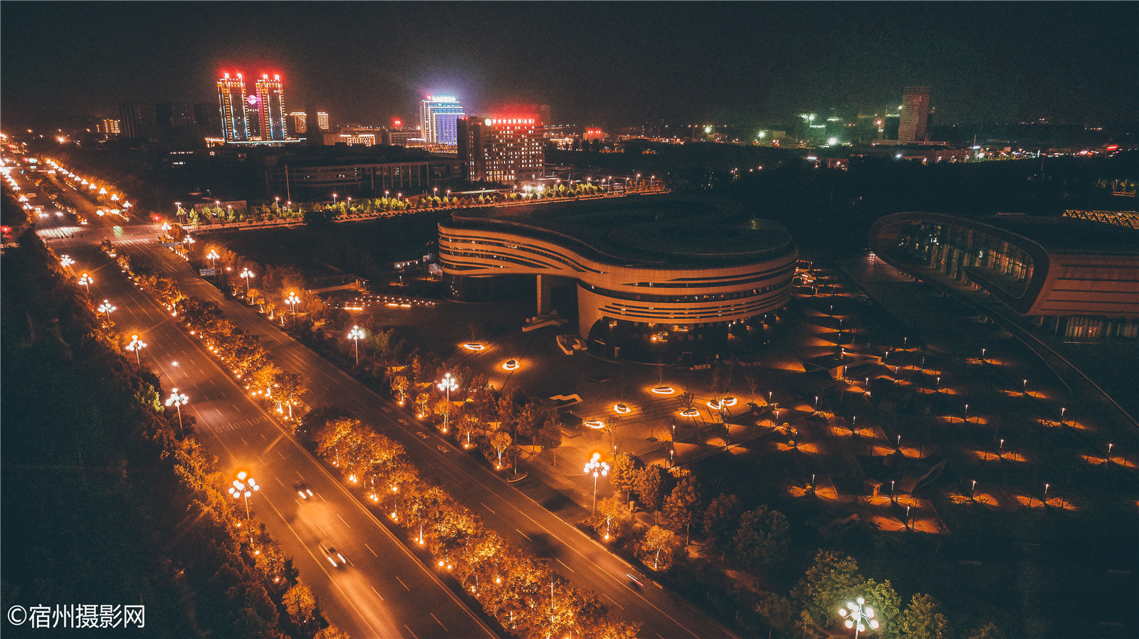 航拍宿州汴北高新区夜景掠影