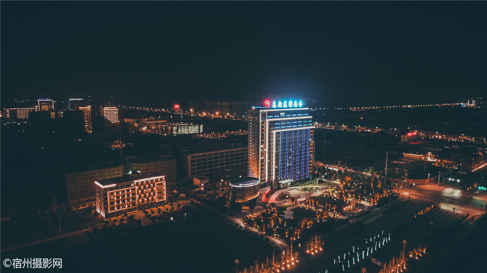 航拍宿州汴北高新区夜景掠影