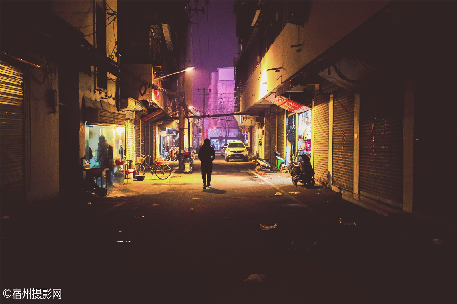 城市掠影夜晚的宿州中山街大河南街市井掠影