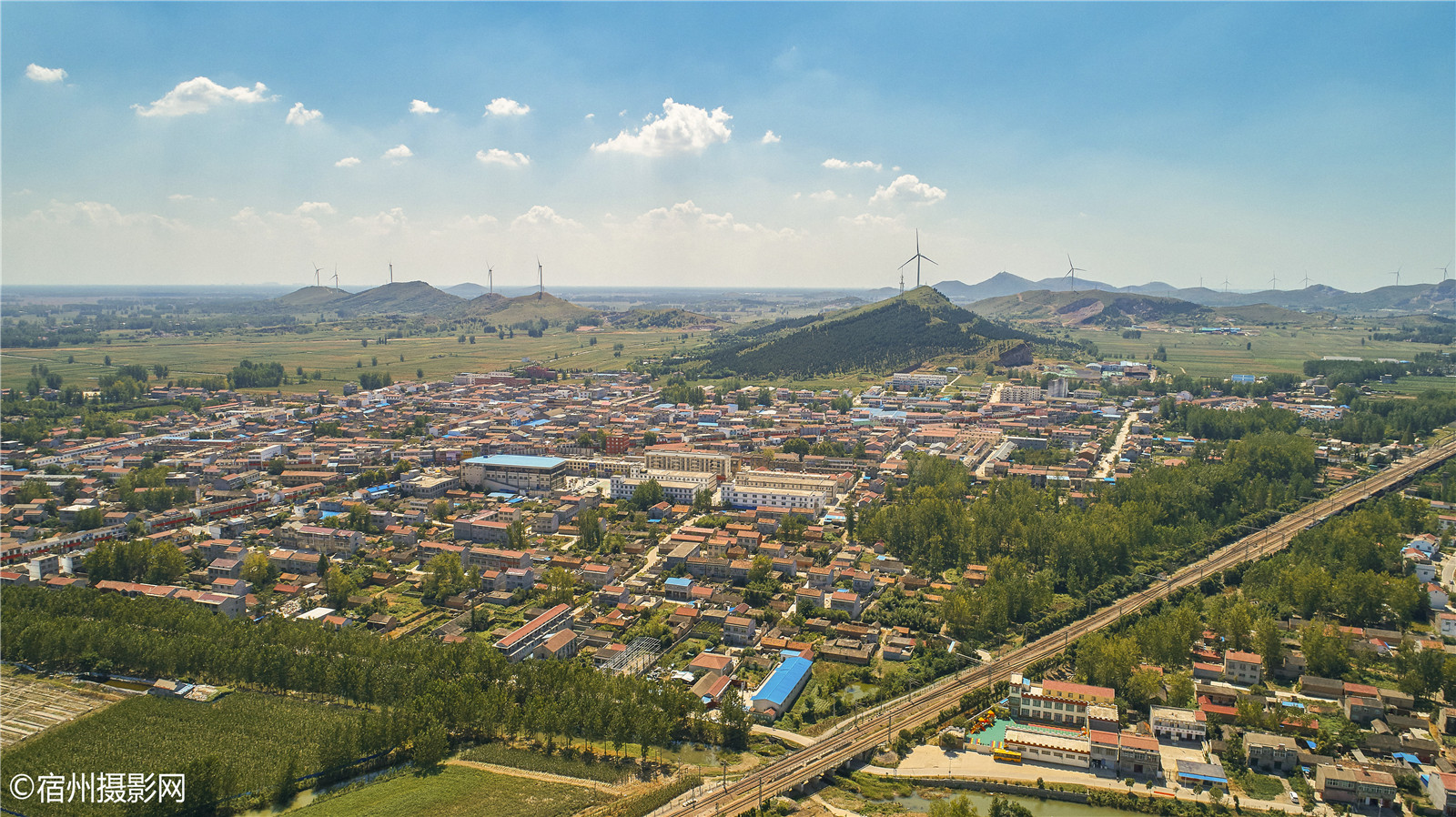 航拍宿州夹沟镇街景