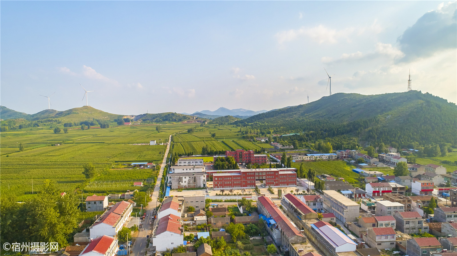 航拍宿州夹沟镇街景